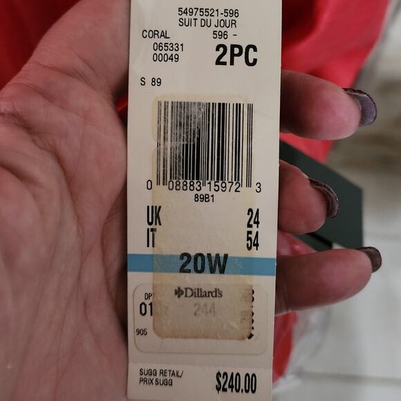 Le Suit Coral Suit De Jour Jacket and Sheath Dress Plus Size 20W New MSRP $248 - Picture 12 of 13